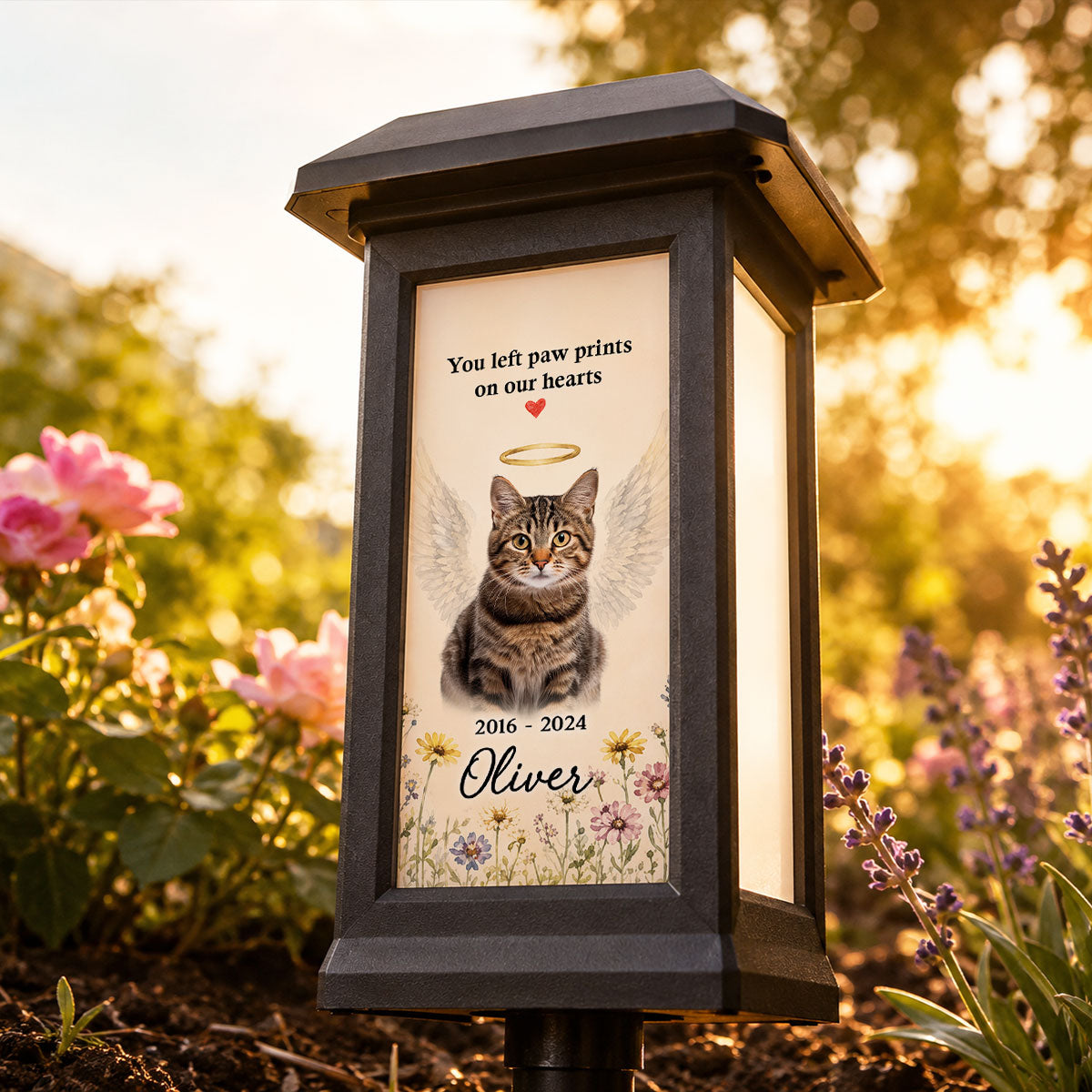 Custom Pet Memorial Photo - Personalized Solar Garden Light - Custom Dog Cat Garden Stake, Sympathy Gift