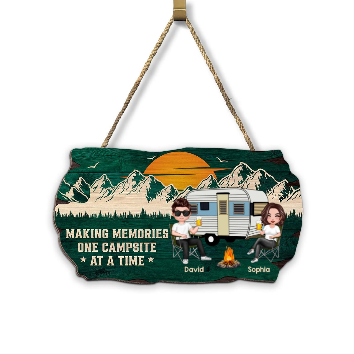 Making Memories One Campsite At A Time Camping Personalized Wood Sign
