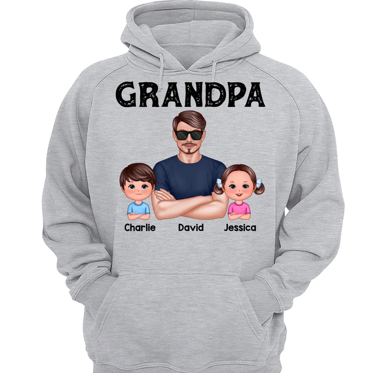Realistic Grandpa New Face And Doll Kids Personalized Shirt