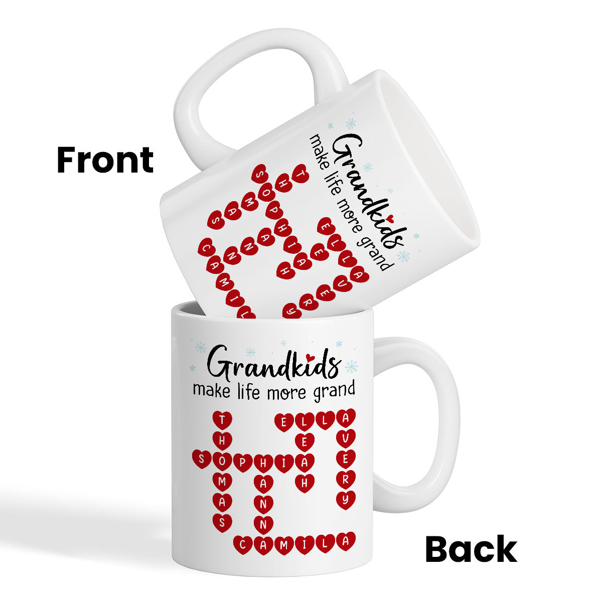 Grandkids Make Life Grand Crossword Puzzle Art Christmas Gift For Grandma Personalized Mug