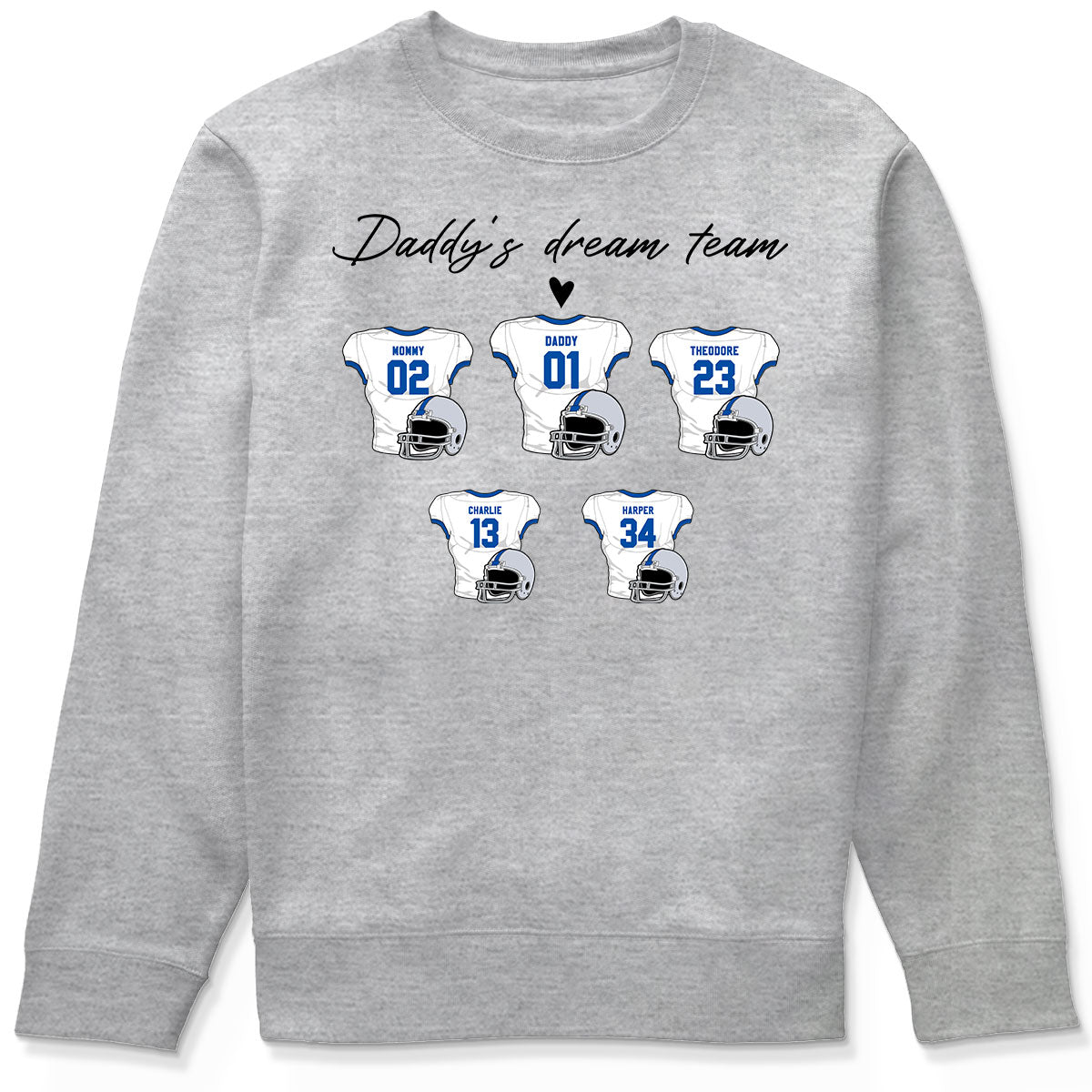 Daddy‘s Dream Team American Football Father‘s Day Gift For Dad Husband Personalized Shirt