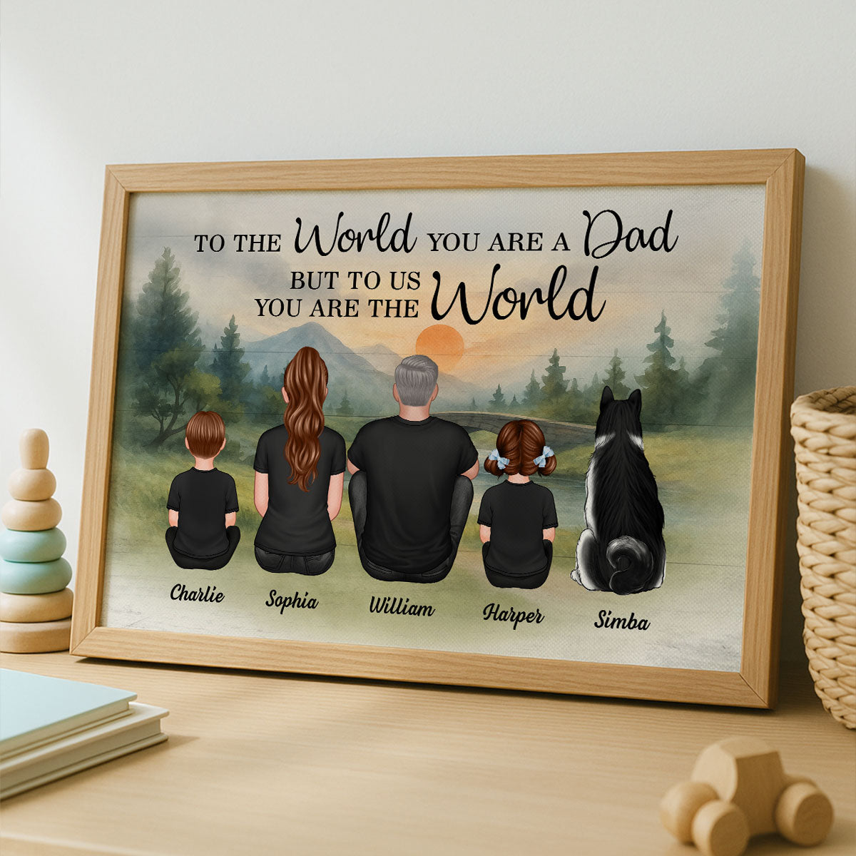 Retro Vintage Mountain Landscape Dad You Are The World Personalized Poster| Heartfelt Father's Day Gift For Dad, Husband