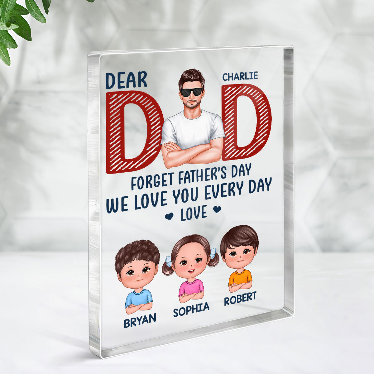 Dad Forget Father‘s day Personalized Rectangle Acrylic Block Plaque