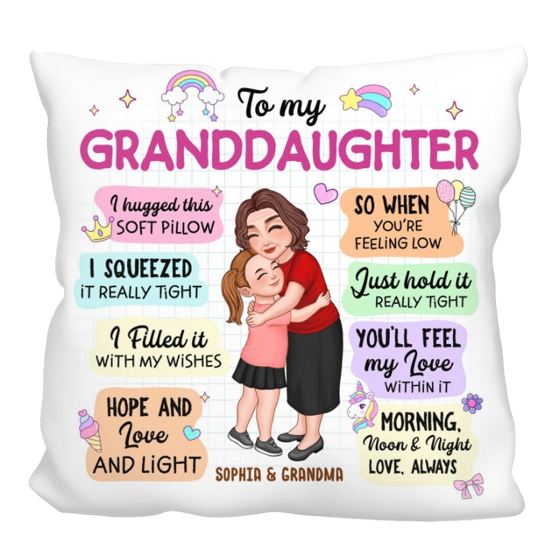 To My Granddaughter Grandson Colorful Box Personalized Pillow