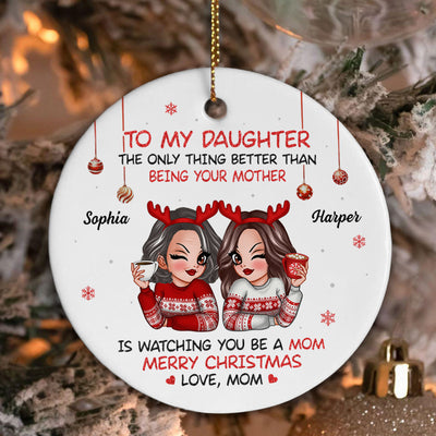 To My Daughter Son Merry Christmas Personalized Ceramic Ornament, Christmas Gift For Daughters, Sons