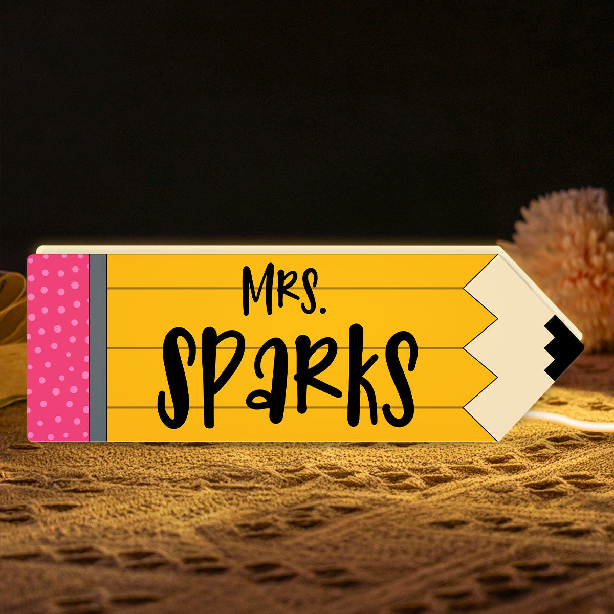 Teacher Pencil Personalized Light Box, Teacher Appreciation Gift, Back To School Gift