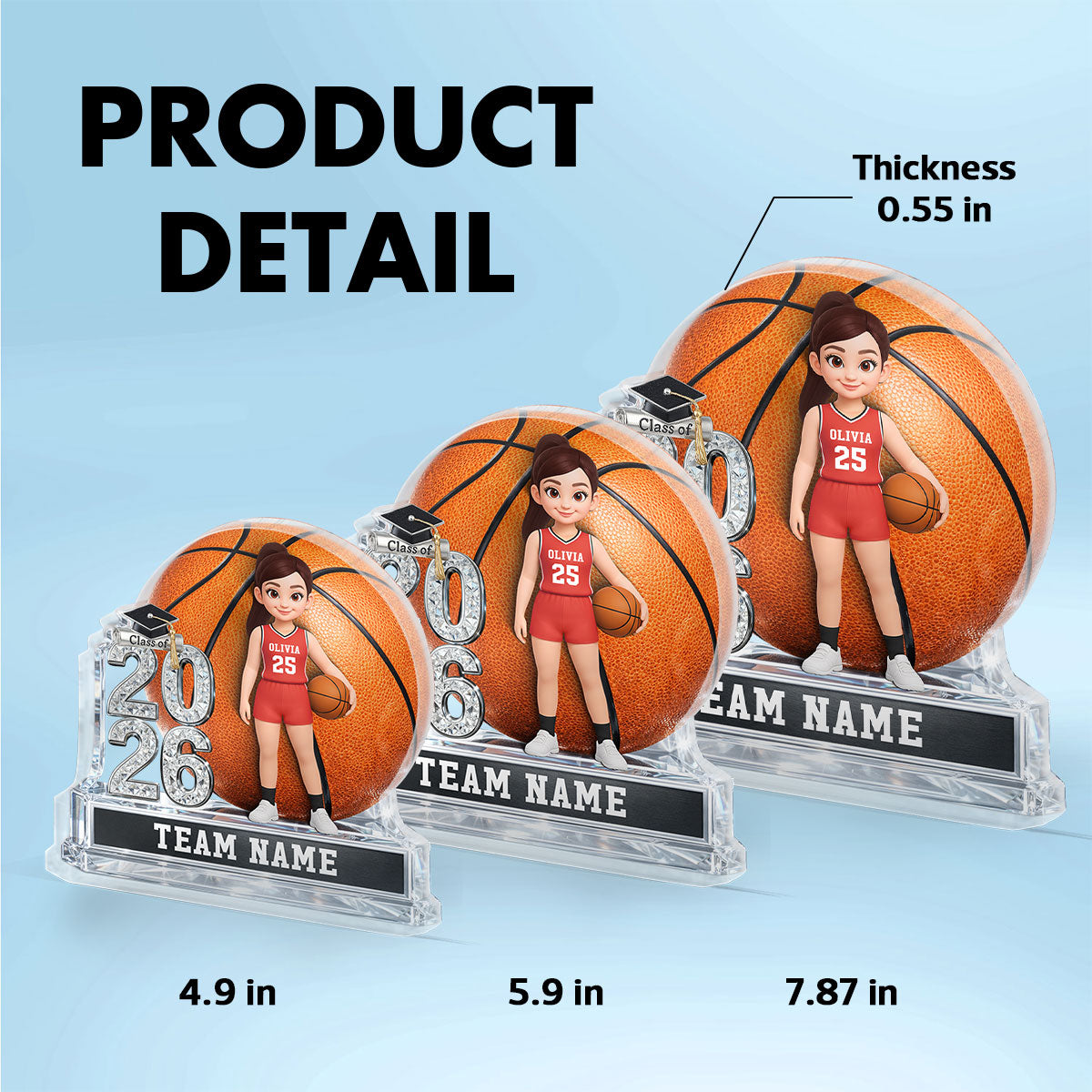Basketball Senior Keepsake 2D Flat - Personalized Acrylic Block Plaque - Graduation Gift For Son, Daughter, Graduates Class of 2026
