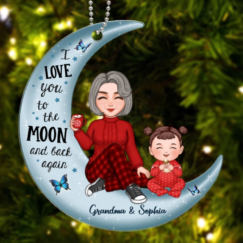Cute Baby's First Christmas  Personalized Gift For Grandma Grandpa Acrylic Ornament