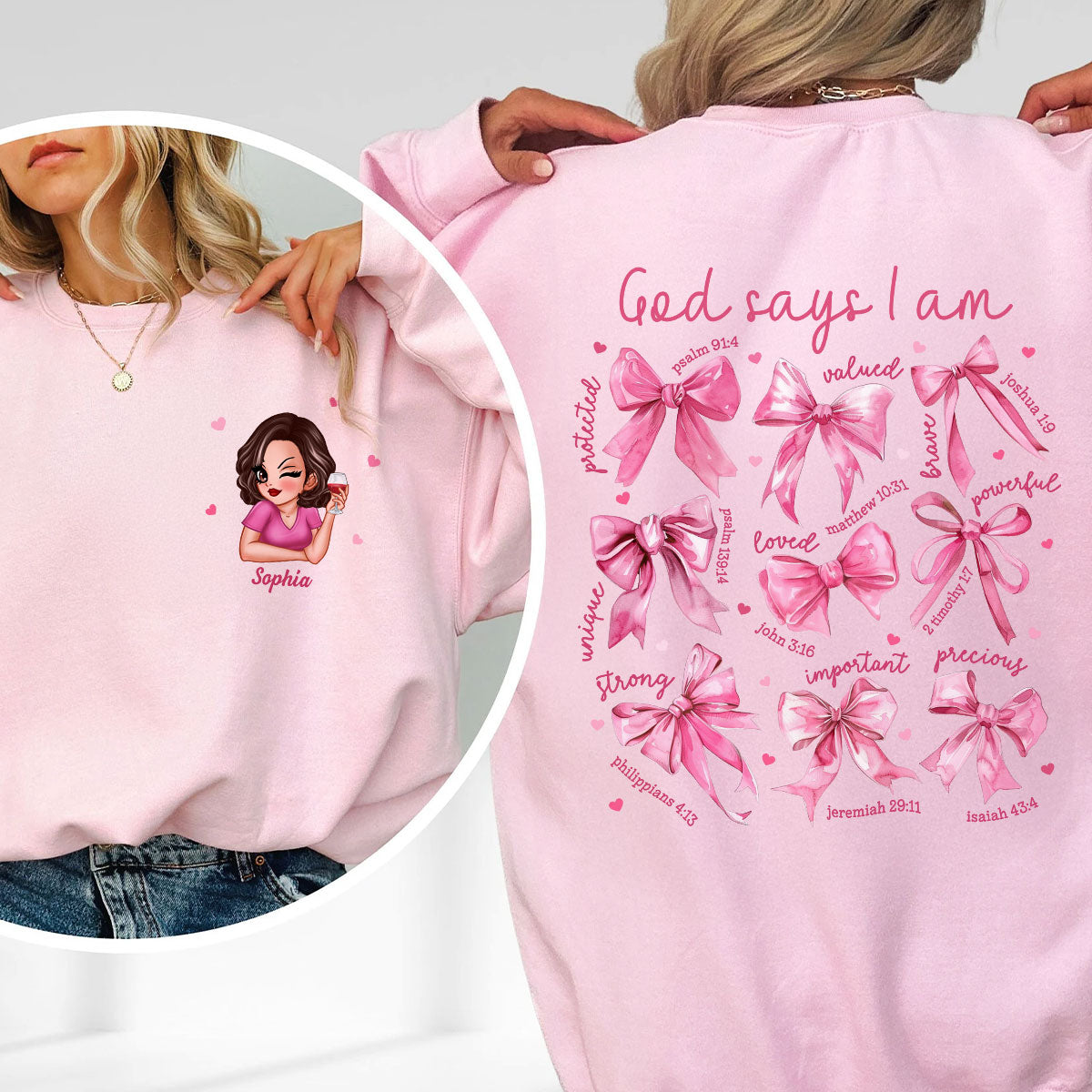 God Says I Am Coquette  Gift For Yourself Personalized Double Sided Sweatshirt