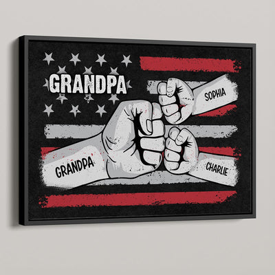 Dad Grandpa Fist Bump Nation Flag Personalized Poster, Father's Day Gift For Dad, For Grandpa, For Husband