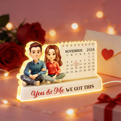 Anniversary Custom Date Calendar - Personalized Light Box - Gift for Couple, for Him, for Her