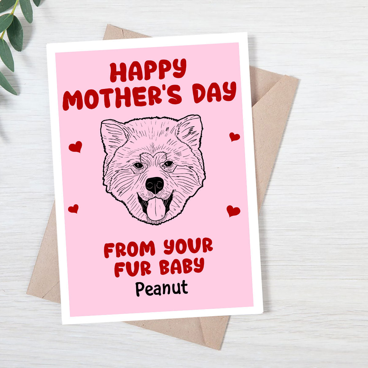 Happy Mother‘s Day From Your Fur Babies Dog Head Outline Personalized Postcard
