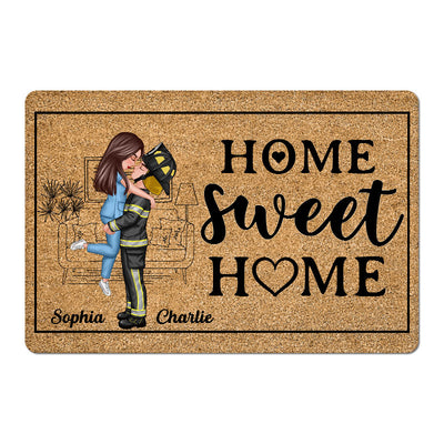 Couple Valentine‘s Day Gifts by Occupation Gift For Her Gift For Him Firefighter, Nurse, Police Officer Personalized Doormat