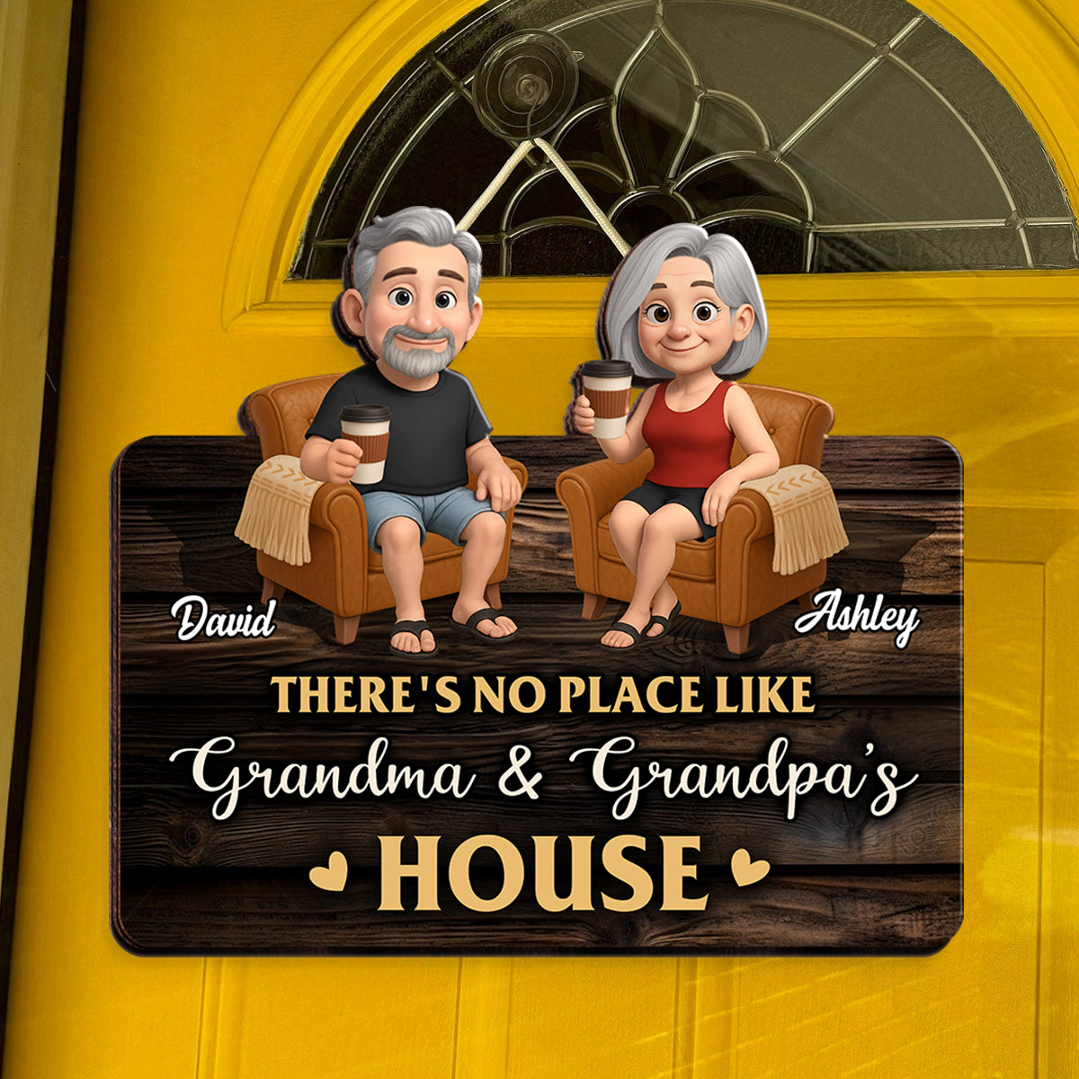 Welcome To Grandma Grandpa House Personalized Wood Sign