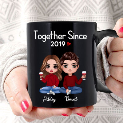 Doll Couple Sitting Gift For Him Gift For Her Personalized Mug