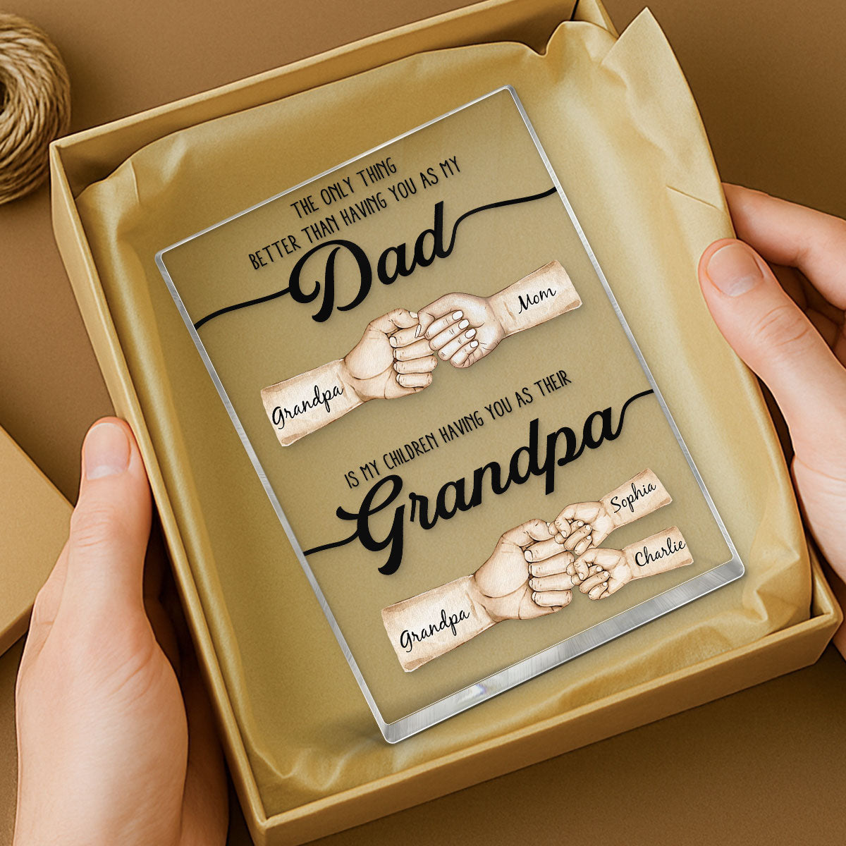 The Only Thing Better Than Having You As My Dad Fist Bump Personalized Acrylic Block, Father's Day gift for Dad from Daughter from Son