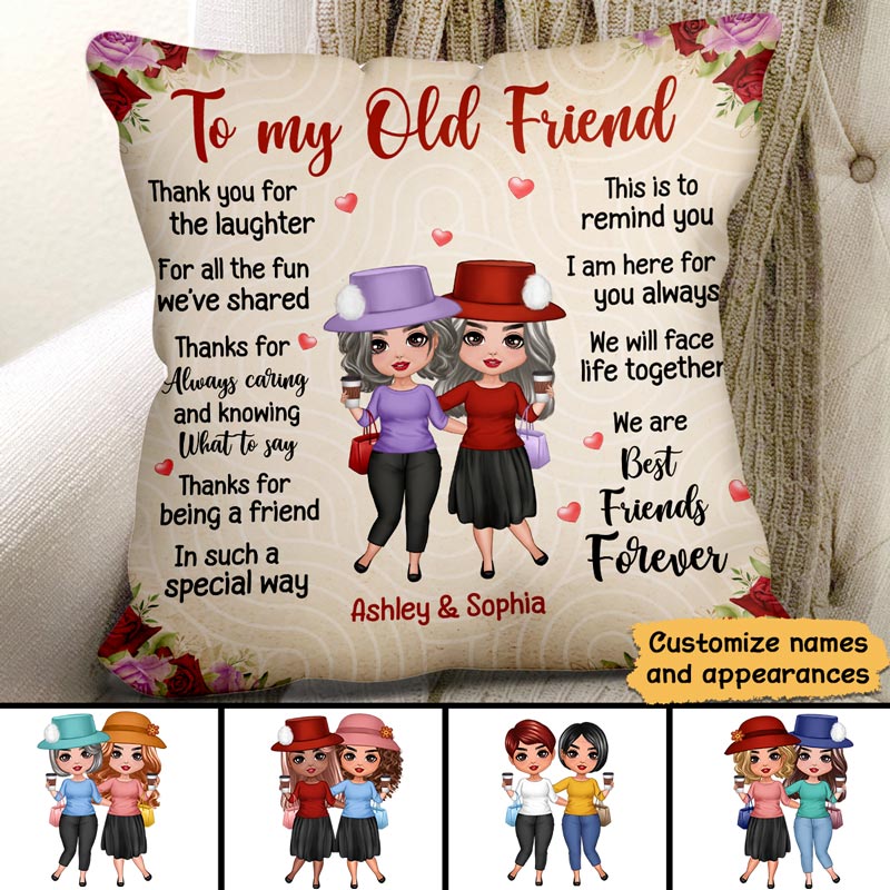To My Old Friend Personalized Pillow (Insert Included)