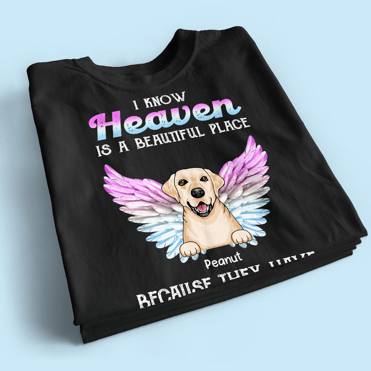 Heaven Is Beautiful Place Pet Dog Cat Memorial Gift For Pet Lover Personalized Shirt