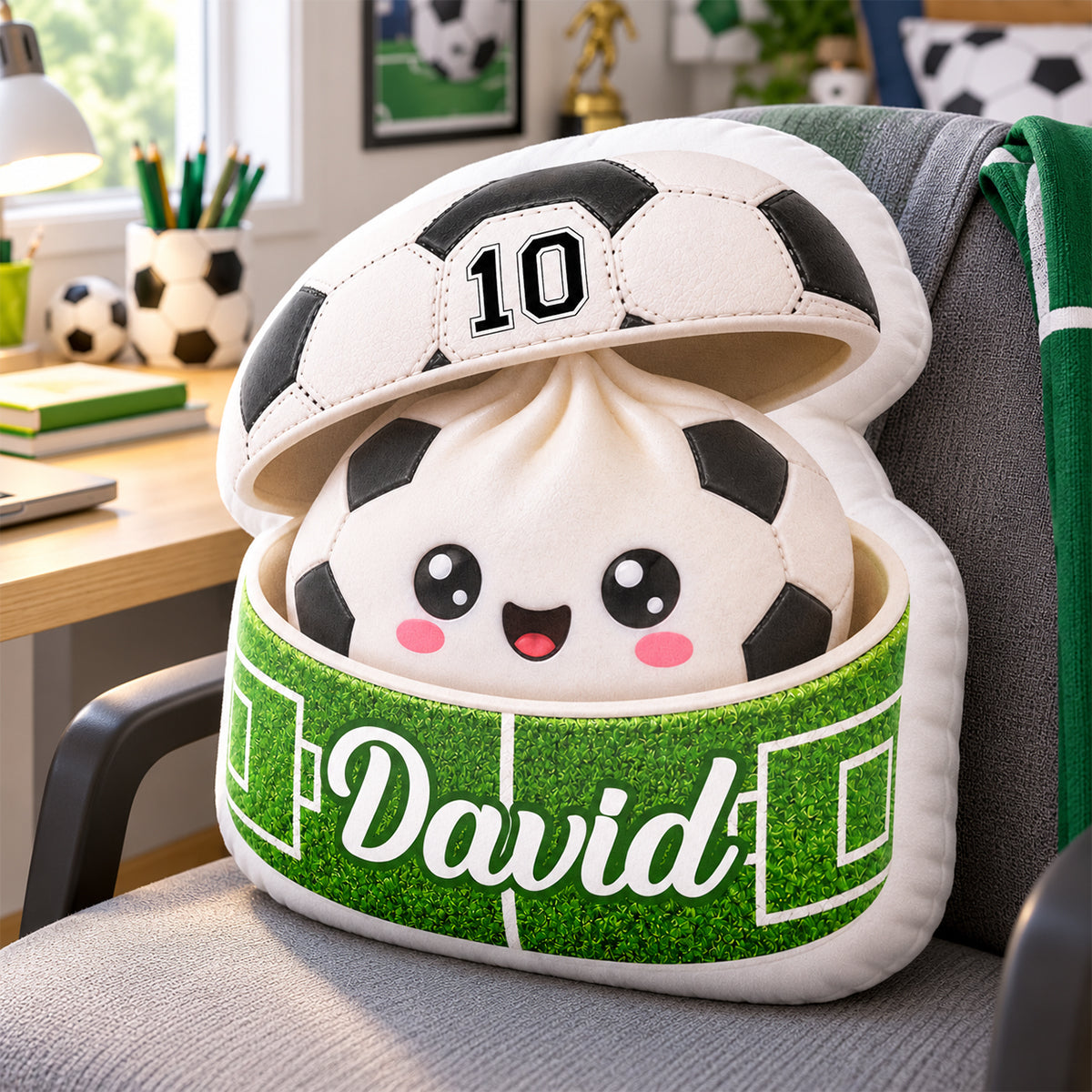 Custom Soccer Dumpling Squishy Style - Personalized Custom Shaped Pillow - Christmas Gift for Daughter, Son, Grandkids