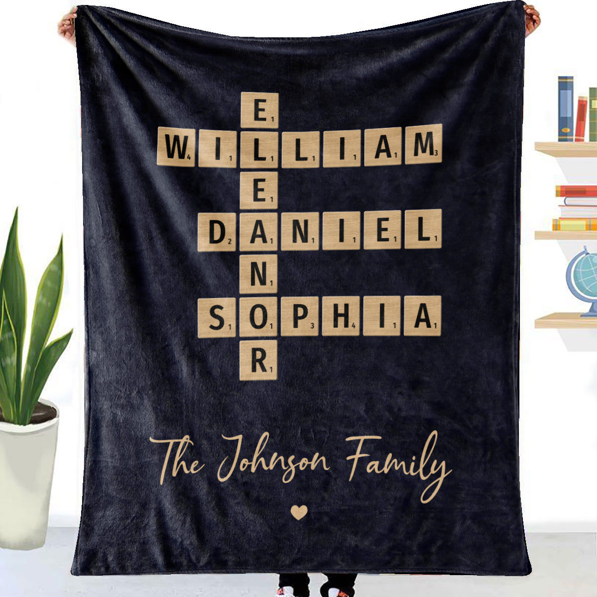 Family Crossword Puzzle Art Family Bond Personalized Fleece Blanket
