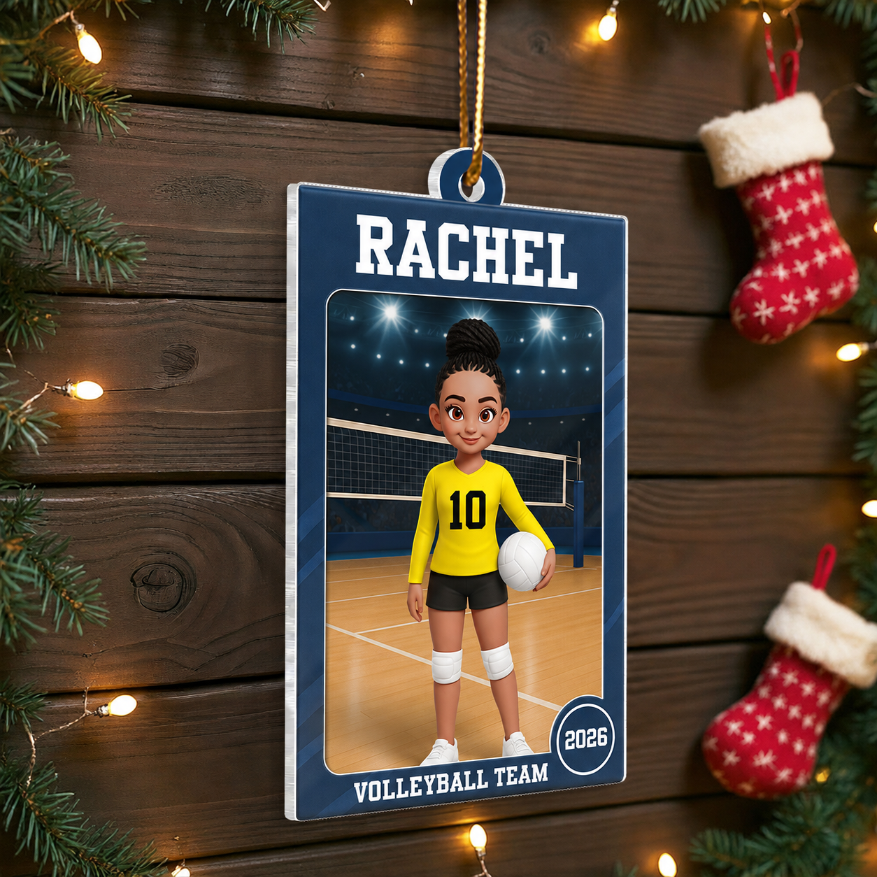Volleyball Girl 3D Effect Action Figure - Personalized Acrylic Ornament - Christmas Gift For Daughter, Granddaughter