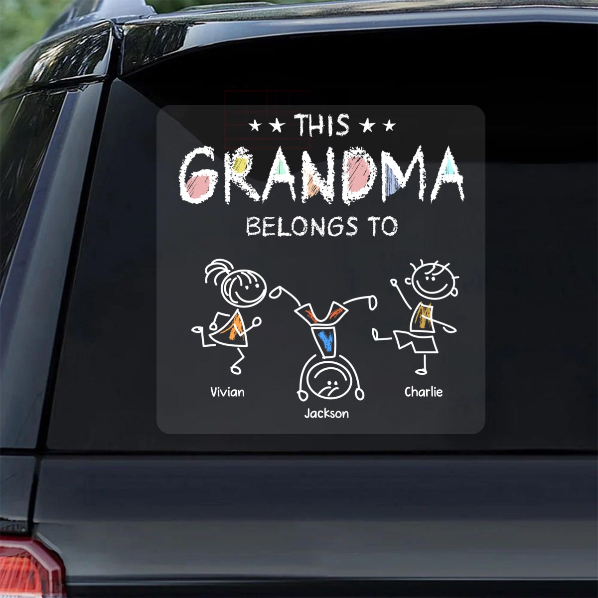 This Grandma Belongs To Crayon Kids Decor On Car Fridge Window Personalized Decal