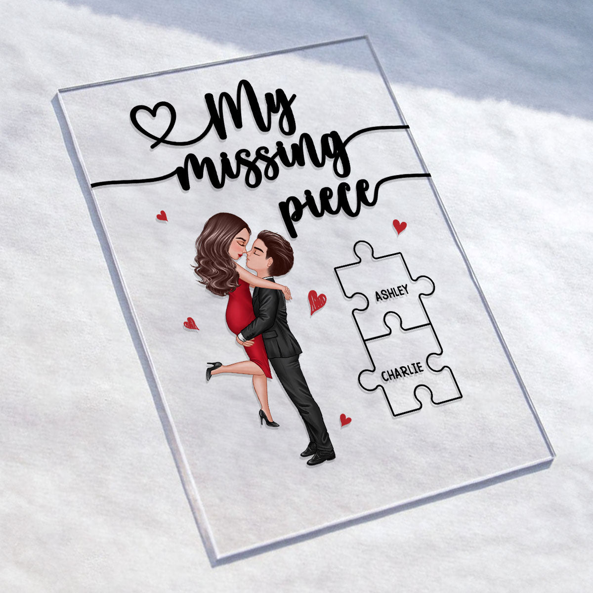 My Missing Piece Valentine‘s Day Gift For Her Gift For Him Personalized Rectangle Acrylic Plaque