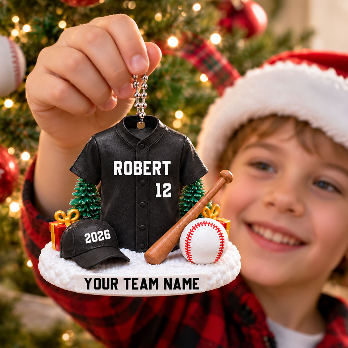 Proud Baseball Player Uniform - Personalized 3D Printed Ornament - Real 3D Ornament, Christmas Gift For American Football Players, Grandson, Son, Granddaughter, Daughter