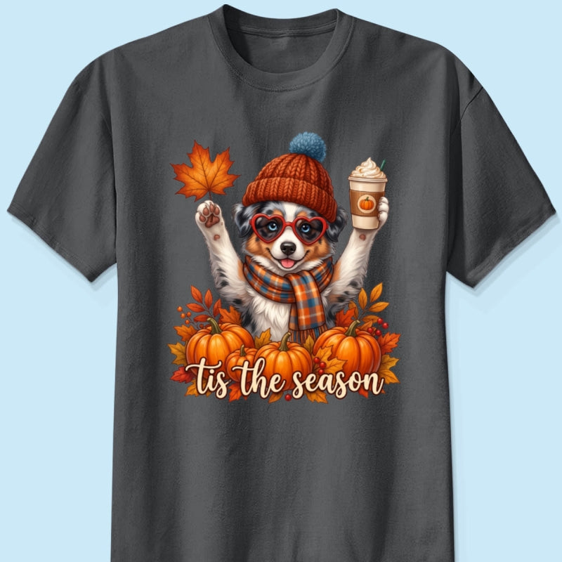 Tis the Season Retro Fall Pet - Personalized Shirt - Trendy Fall Tee for Dog Moms, Cat Moms