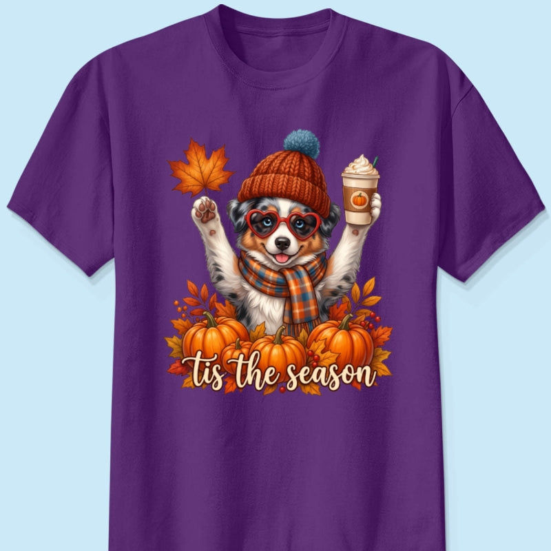 Tis the Season Retro Fall Pet - Personalized Shirt - Trendy Fall Tee for Dog Moms, Cat Moms