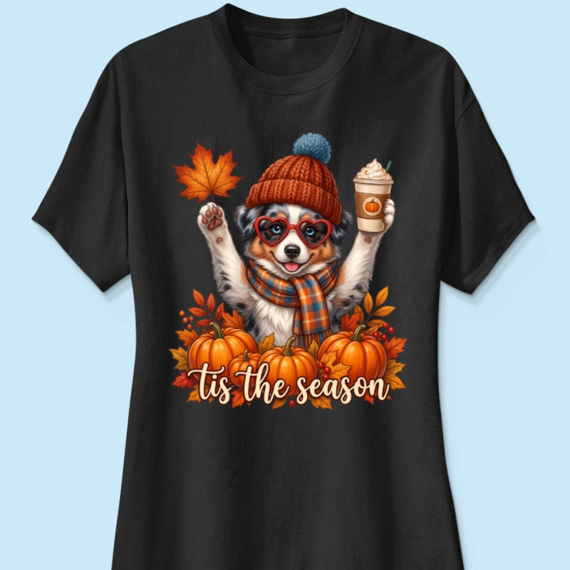 Tis the Season Retro Fall Pet - Personalized Shirt - Trendy Fall Tee for Dog Moms, Cat Moms