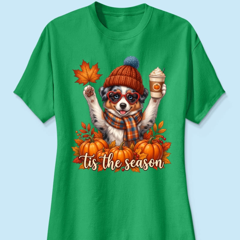 Tis the Season Retro Fall Pet - Personalized Shirt - Trendy Fall Tee for Dog Moms, Cat Moms