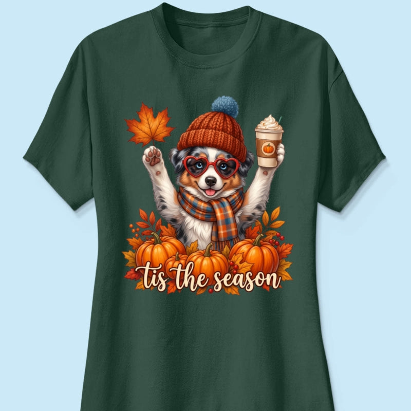 Tis the Season Retro Fall Pet - Personalized Shirt - Trendy Fall Tee for Dog Moms, Cat Moms