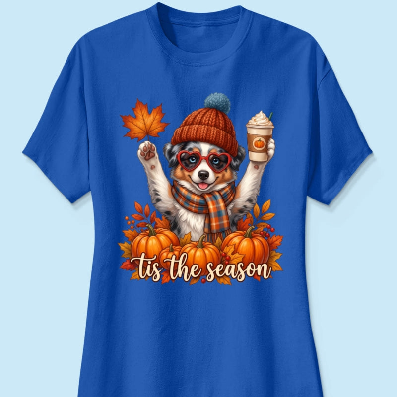 Tis the Season Retro Fall Pet - Personalized Shirt - Trendy Fall Tee for Dog Moms, Cat Moms