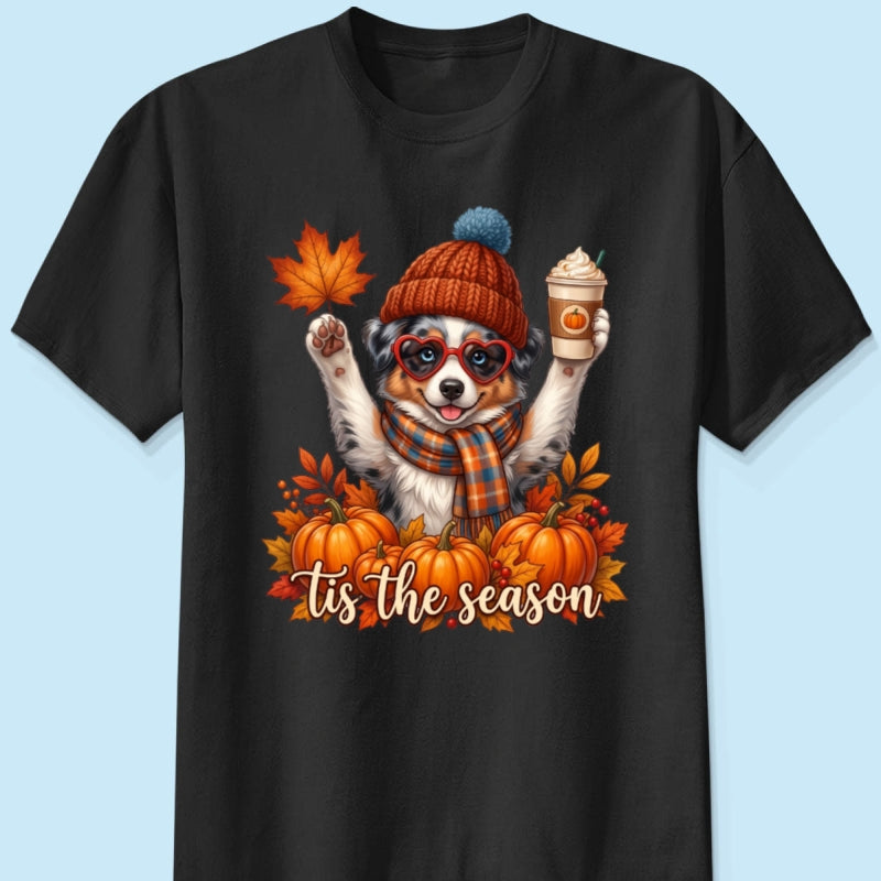 Tis the Season Retro Fall Pet - Personalized Shirt - Trendy Fall Tee for Dog Moms, Cat Moms