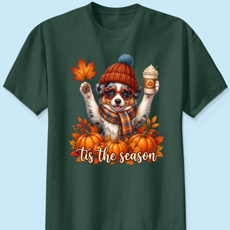 Tis the Season Retro Fall Pet - Personalized Shirt - Trendy Fall Tee for Dog Moms, Cat Moms