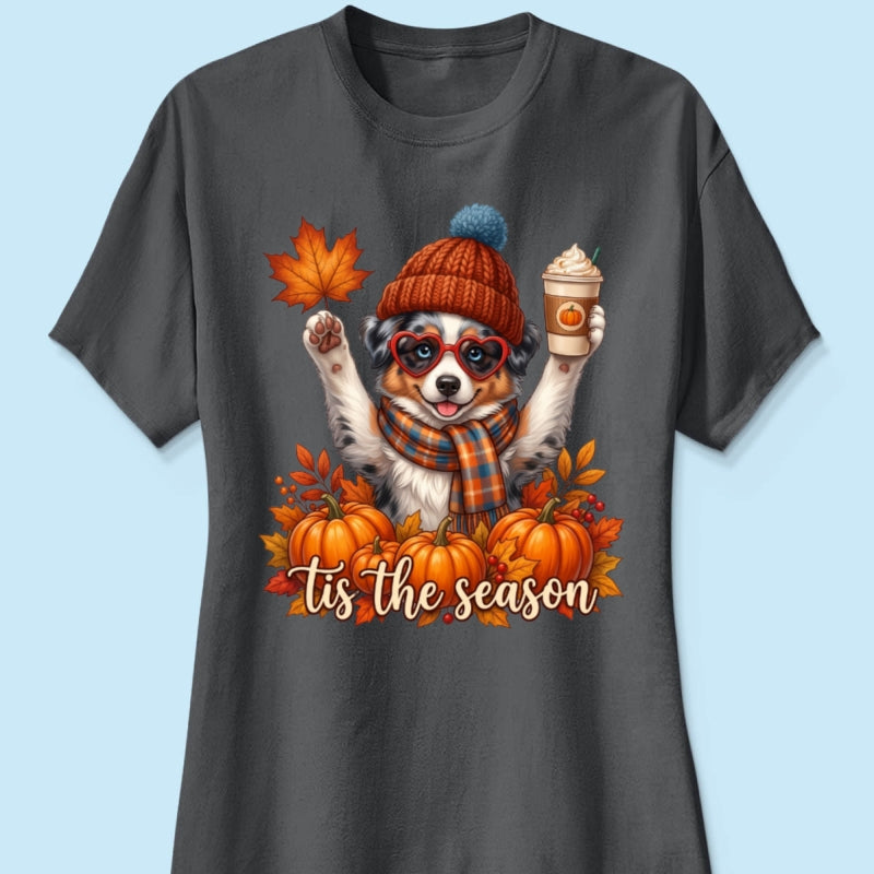 Tis the Season Retro Fall Pet - Personalized Shirt - Trendy Fall Tee for Dog Moms, Cat Moms