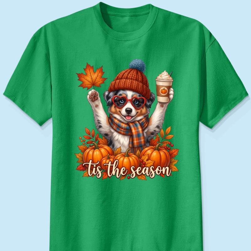 Tis the Season Retro Fall Pet - Personalized Shirt - Trendy Fall Tee for Dog Moms, Cat Moms