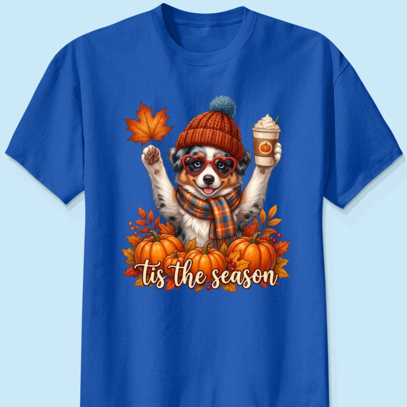 Tis the Season Retro Fall Pet - Personalized Shirt - Trendy Fall Tee for Dog Moms, Cat Moms