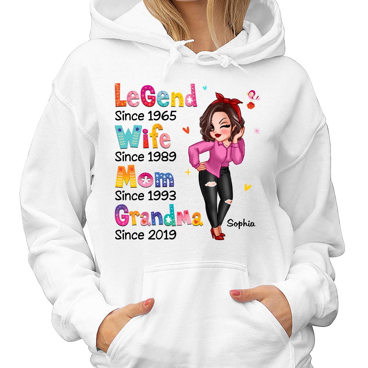 Colorful Pattern Sassy Legend Wife Mom Grandma Personalized Shirt