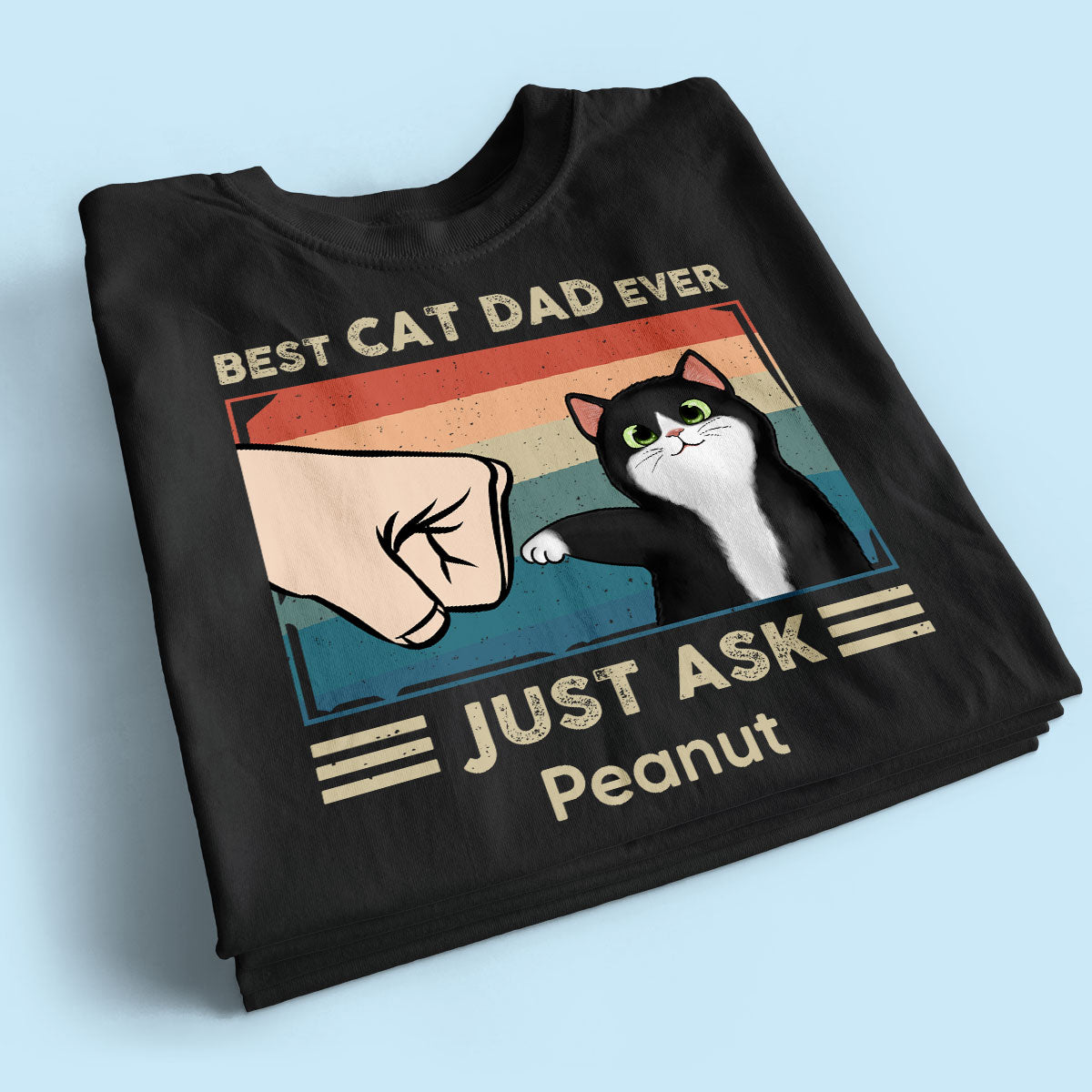 Best Cat Dad Ever Just Ask Fluffy Cats Retro Personalized Shirt