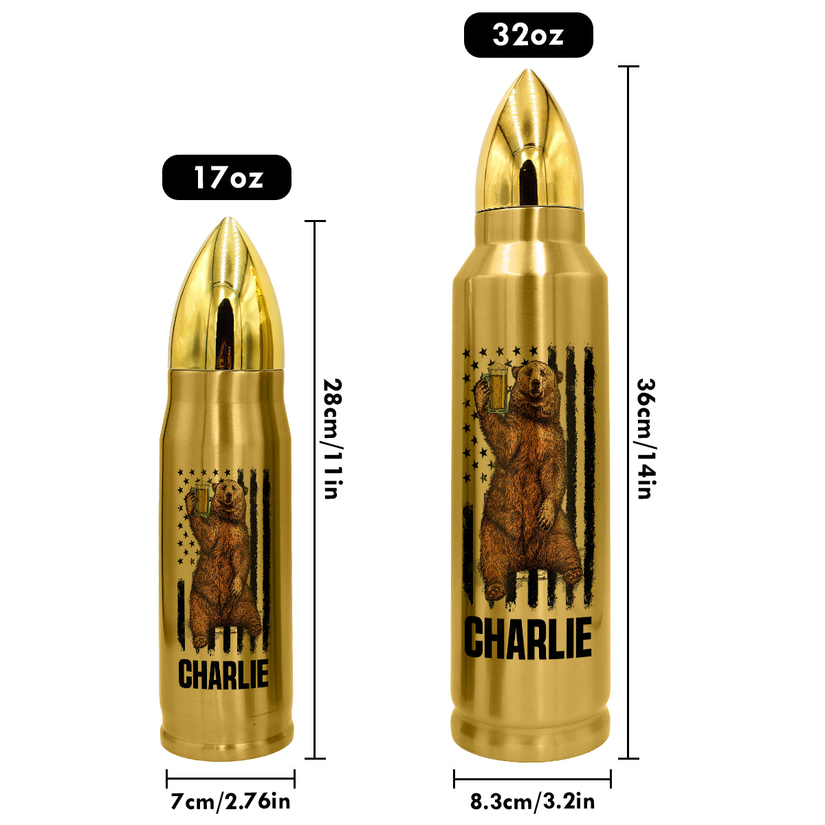 It‘s Not A Dad Bod It’s Father Figure Bear Flag Funny Gift For Husband Dad Personalized Bullet Tumbler