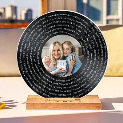 Mother & Daughter Spiral Song Lyrics Personalized Vinyl Record With Photo, Acrylic Song Plaque, Perfect 2025 Gift For Mom, Song Lyrics As Custom Messages