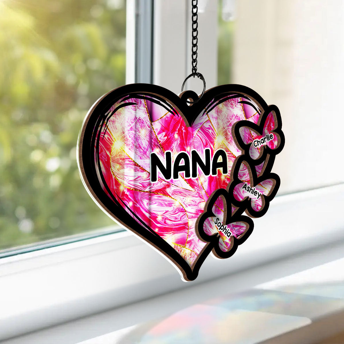 Sparkling Grandma Personalized Suncatcher Ornament, Christmas Gift For Grandma