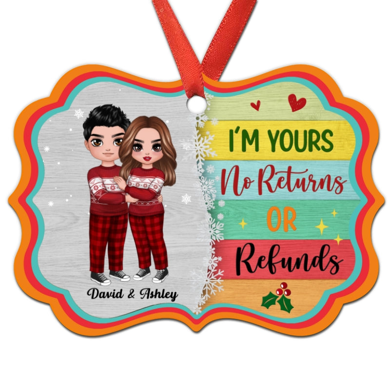 Couple Colorful Palette I‘m Yours Personalized Christmas Ornament