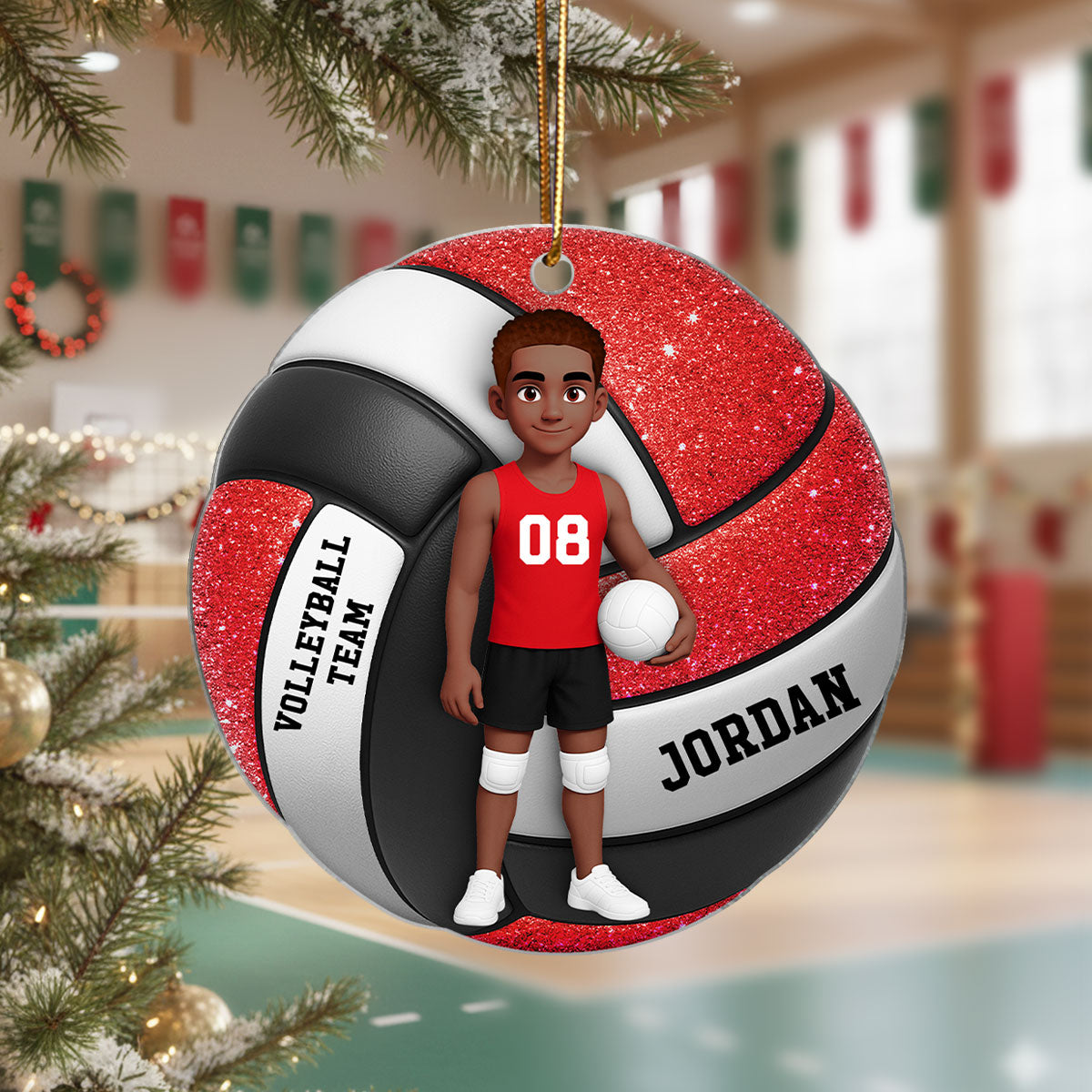 Volleyball Boy & Girl 3D Effect - Personalized Acrylic Ornament