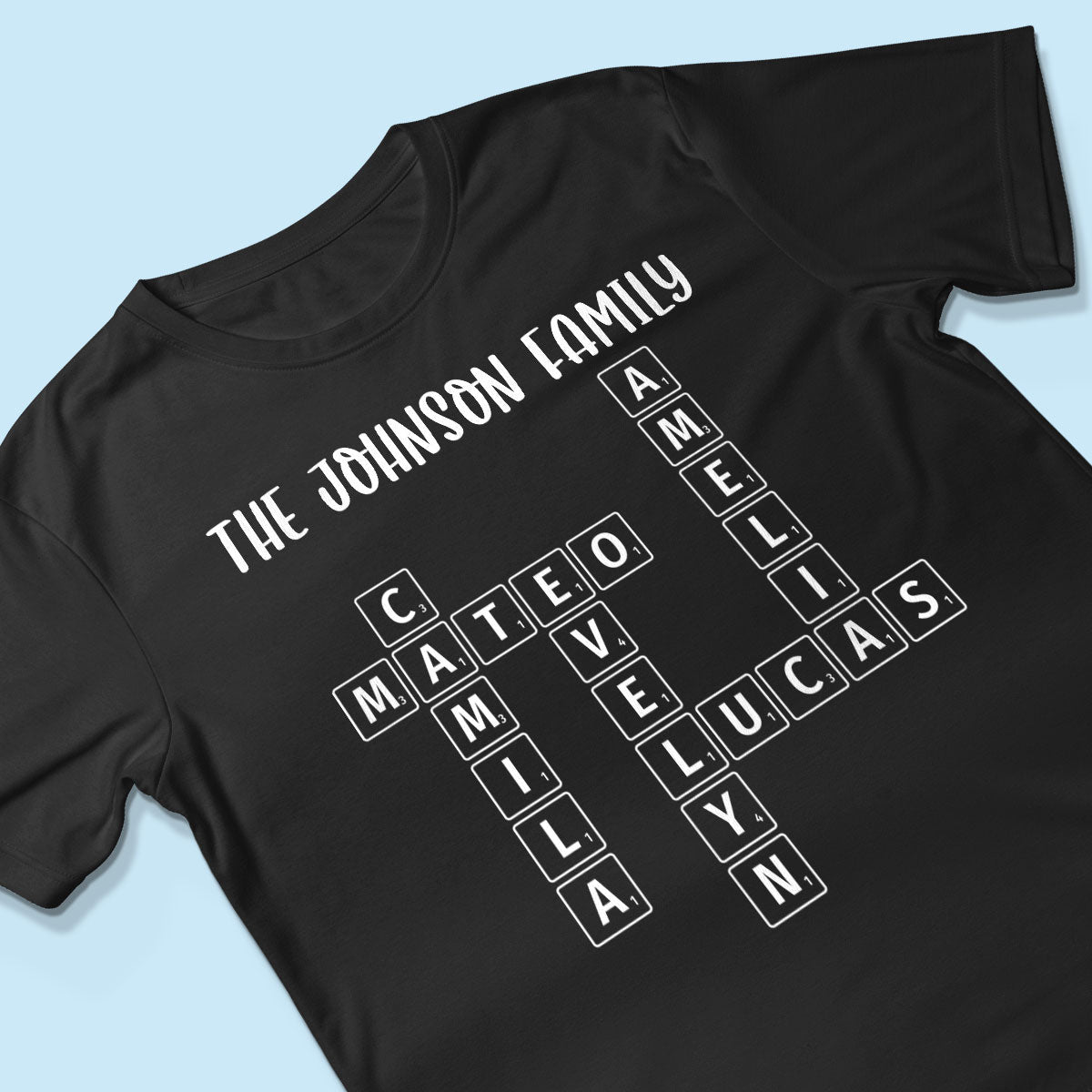 Family Tee Crossword Art Puzzle Personalized Shirt