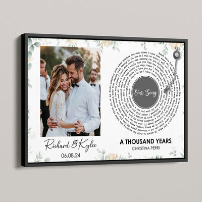 Bride & Groom First Dance Wedding Song Lyrics Custom Photo Wedding Gift, Anniversary Gift Personalized Poster