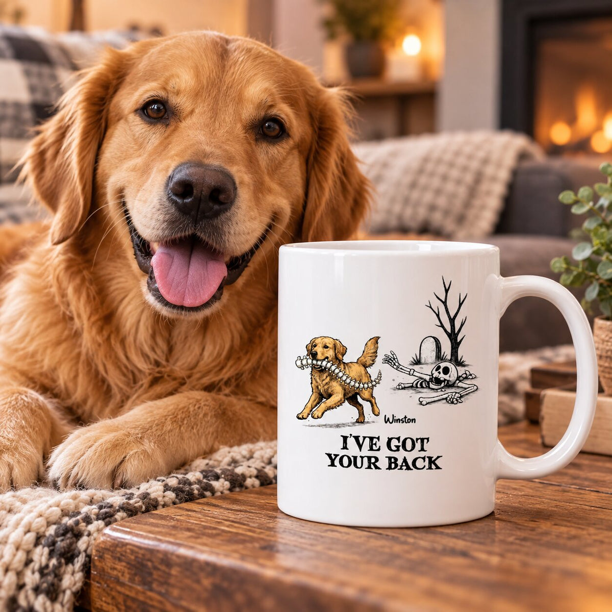 I've Got Your Back Dog Stealing Backbone - Personalized Mug - Funny Halloween Item For Dog Lovers