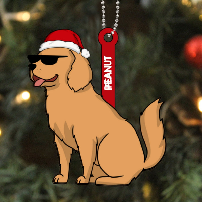 Funny Dog Cartoon Christmas Personalized Acrylic Ornament